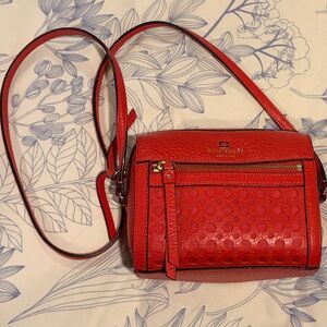 Kate Spade Red Textured Crossbody Bag